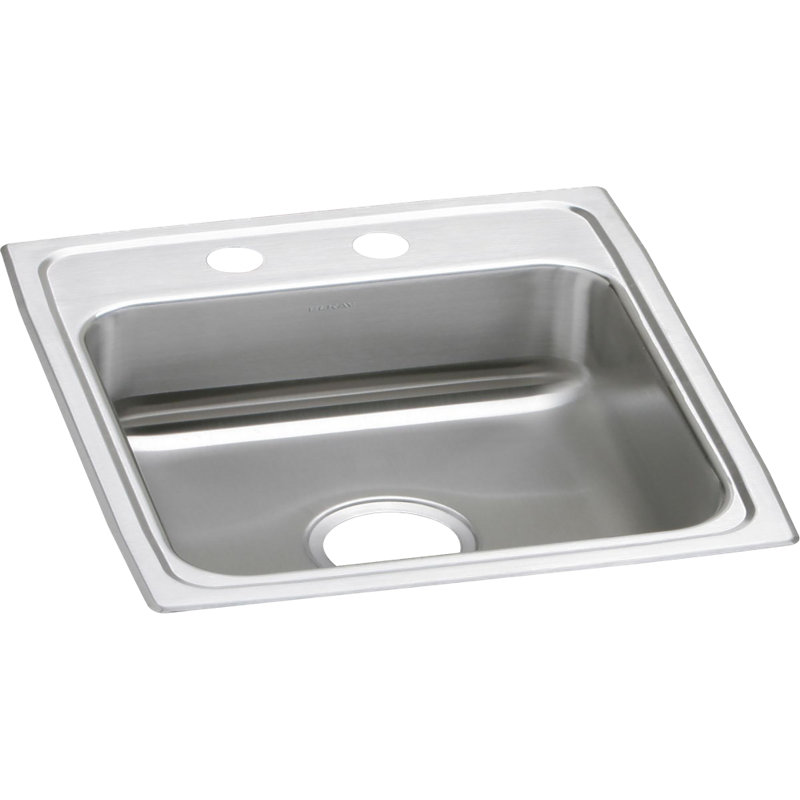 Évier de cuisine à chute l 17 po x l 20 po Lustertone, 2 trous