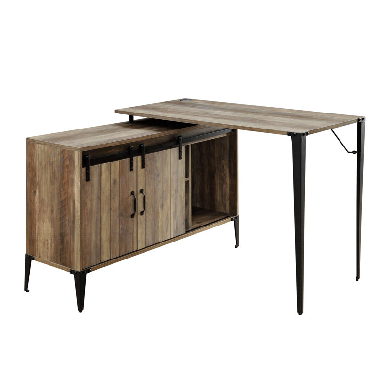 Bureau d'écriture avec porte de grange coulissante, Rustic