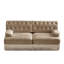 Causeuse touffetée en velours de 77 po avec jupe à pampilles sur le plancher, canapé Chesterfield Art Deco, brun clair-1543867867