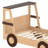 Twin Size Car Bed with Bookshelf, Cool Kids Bed with Storage Shelves and Wheels Decoration Low Profile Wood Platform Bed Frame for Boys Girls, Natural-1270532938