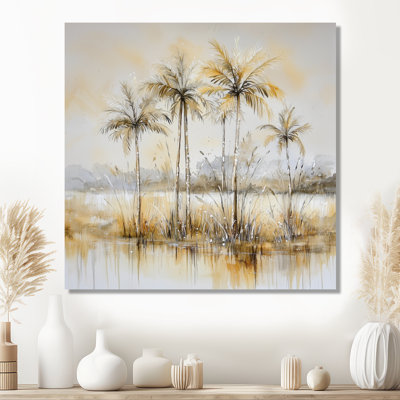 Minimal Florida Palm Trees I - Floral Metal Wall Art, Palm Trees Metal Print