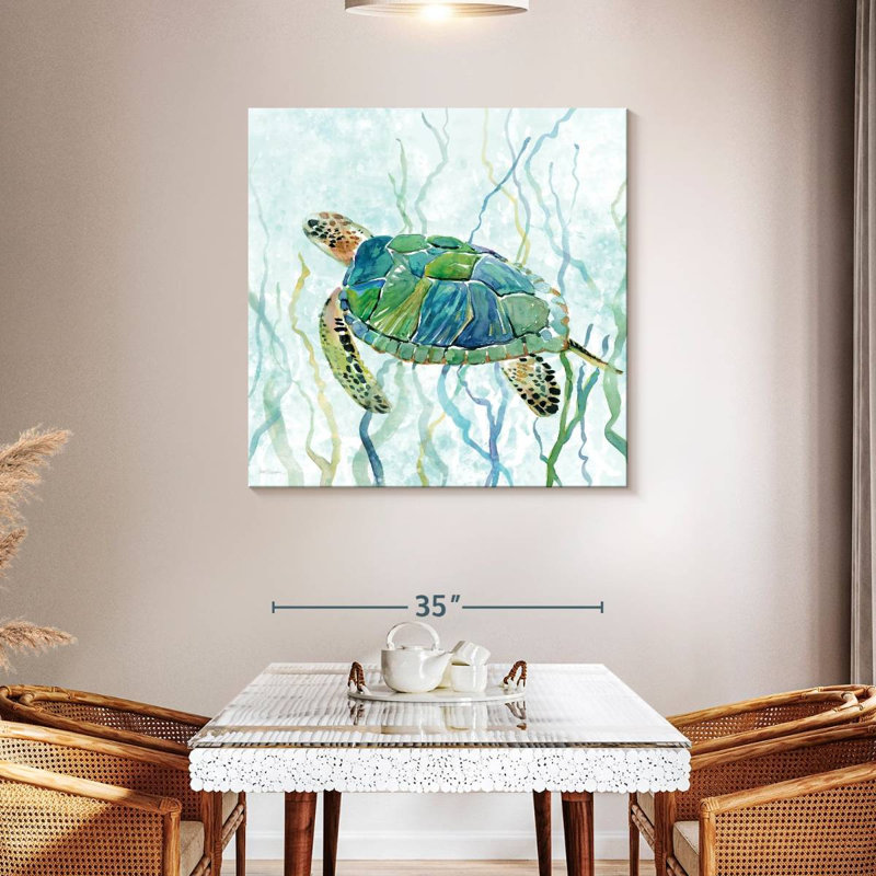 Brampt Sea Turtle Swim II, 39" H x 39" W