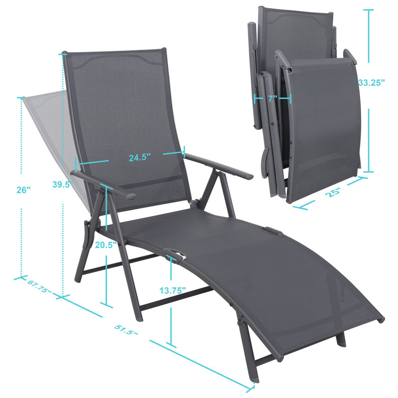 Chaise longue inclinable longue