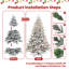 Arbre de Noël artificiel en flocons pré-éclairé avec lumières incandescentes blanc chaud et branches à mémoire de forme partielle et support en métal pliable-394419622