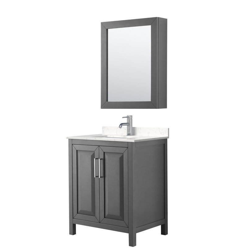 Daria 30'' W Single Vanity, Dark Gray, Polished Chrome
