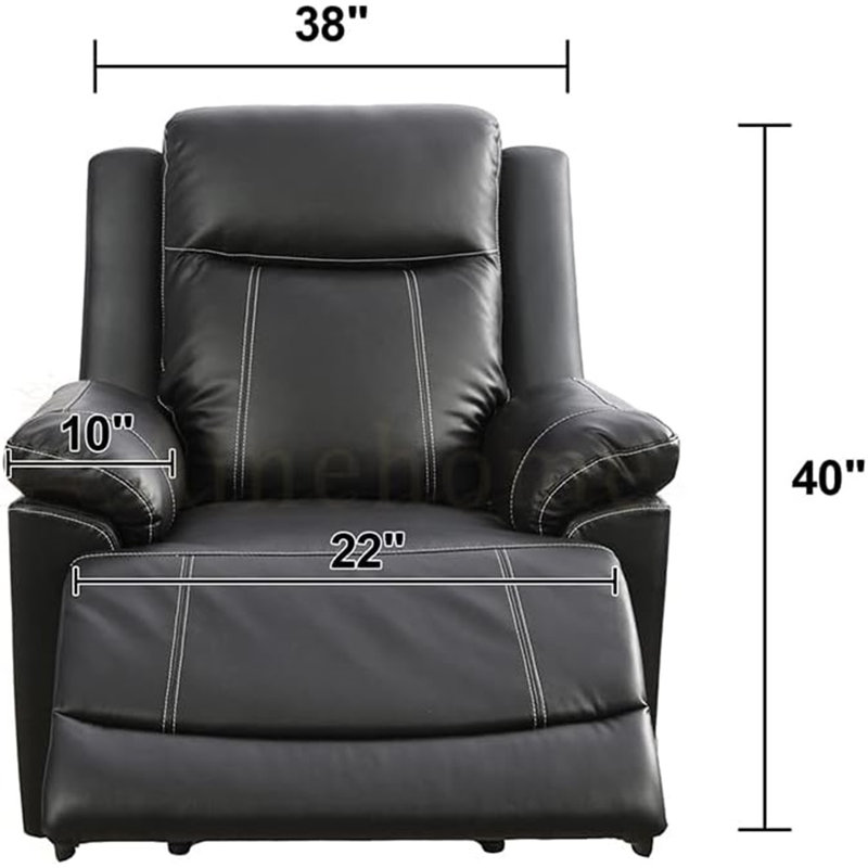 Fauteuil inclinable en similicuir Cudney, Noir