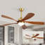  Ventilateur de plafond de 52 po avec lumière et télécommande, moteur à courant continu silencieux réversible à 6 vitesses, lumière DEL à 3 températures de couleur, 3 réglages de minuterie, hauteur réglable pour grande pièce, chambre à coucher, salon, noyer-1014727067-1014727070