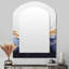 Abstrait cascade de marbre bleu et jaune abstrait I - miroir mural moderne-933034896