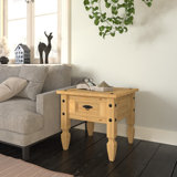 Rustic Charm Solid Wood End Table