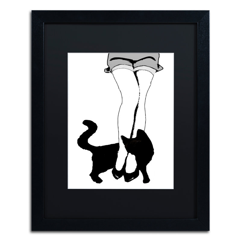 Jadaya «Black Cat», impression encadrée, Noir, H 20 po x l 16 po x P 0,5 po