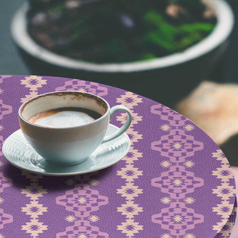 Ambesonne Purple Fitted Round Tablecloth Violet Blush, 47.24" Round