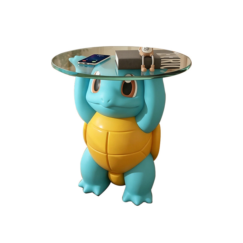Modern resin glass turtle edge table.