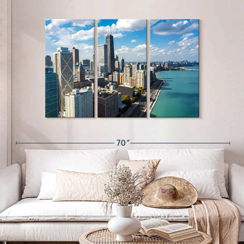 Sebbie, Chicago, front de mer, horizon, H 32 po x l 50 po