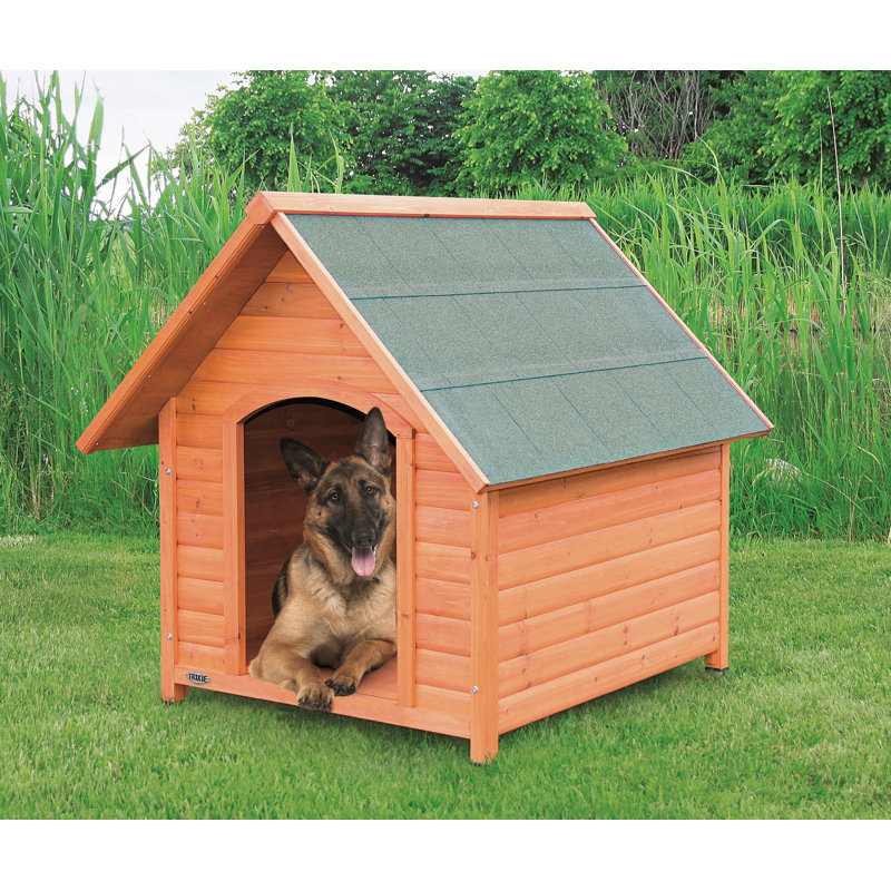 X-Large Brown Wooden Outdoor Cottage Dog House with Raised Floor