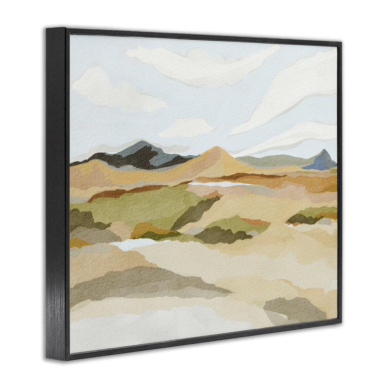 «Rocky Hill Landscape», art de la giclée par Nikita Jariwala, H 11 po x l 14 po, Giclée encadrée noir minuit