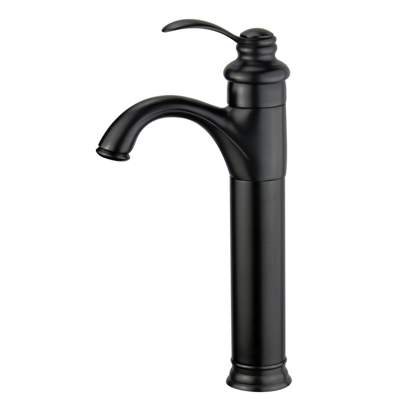 Robinet de salle de bain monotrou avec drain Madrid, Noir nouveau