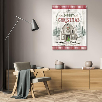 Ophelia & Co. Knutsen, Conrad Gallery Wrapped Canvas Art Titled: Christmas Barn
