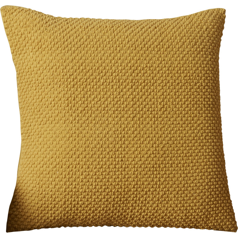 Mansel Textured Throw Pillow, Mustard, 20"W x 20"H x 3"D, Polyester