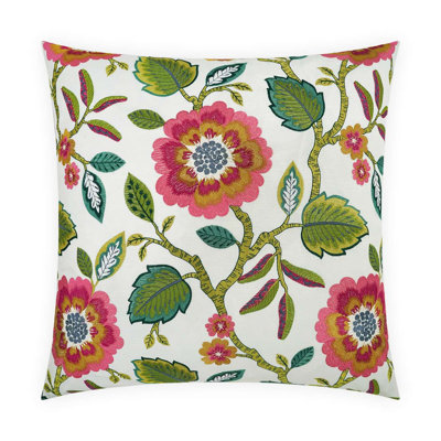 Folklore Embroidered Feather Throw Pillow