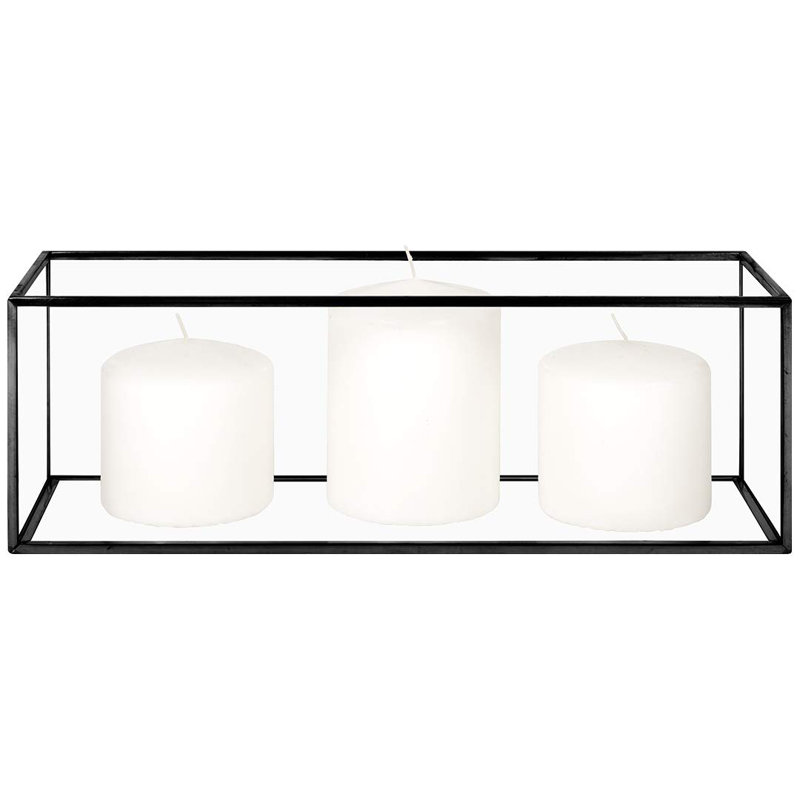 4'' H Glass Tabletop Lantern, 4" H x 12" W x 4" D