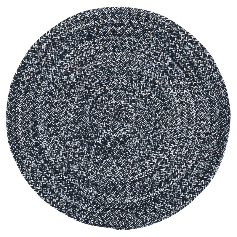 Altrincham Flat Weave Cotton Chevron Indoor/Outdoor Area Rug, Round 3'