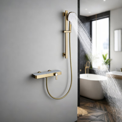 Système de douche complet à deux fonctions avec barre coulissante 2,1 gal / min