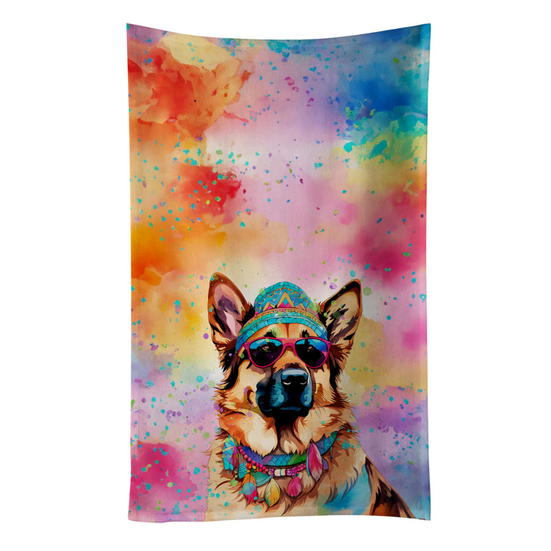 Serviette de cuisine German Shepherd Hippie Dawg
