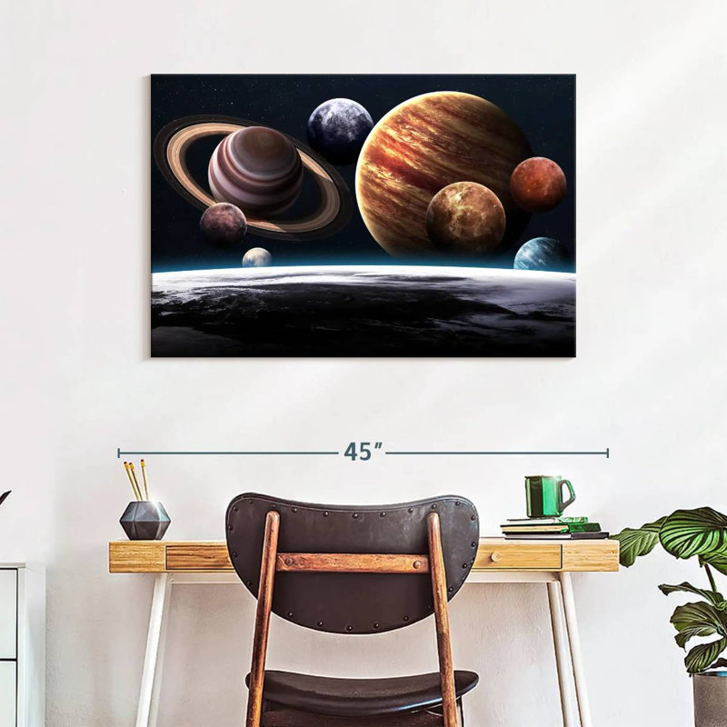 Oberle View Of Planets From Earth, 26" H x 39" W