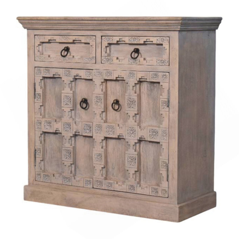 Woodjaipur Lattice Sideboard,Brown,Storage