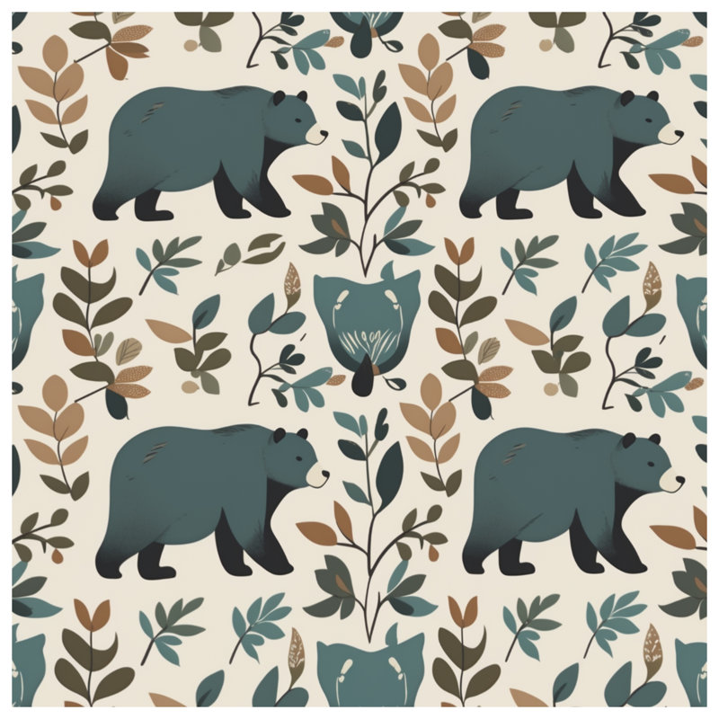 Housses de couette à motif de feuillage d'ours, Lit simple