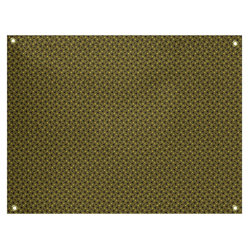 Tapisserie murale hexagonale en treillis, H 29 po x l 39 po, Jaune