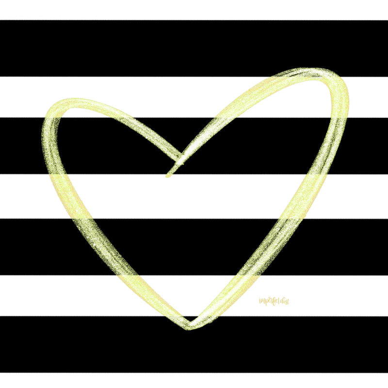 Glam Heart - Peinture, H 12 po x l 12 po, Non, Toile tendue