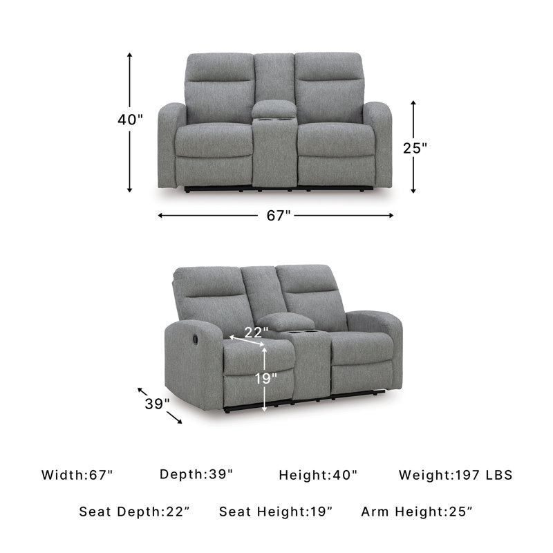 Waldorf Reclining Loveseat With Console