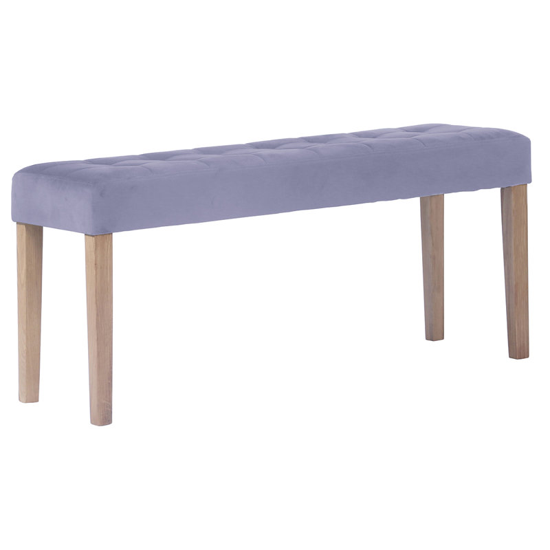 Velvet Bench, Grey, 48 cm H x 104 cm W x 35 cm D