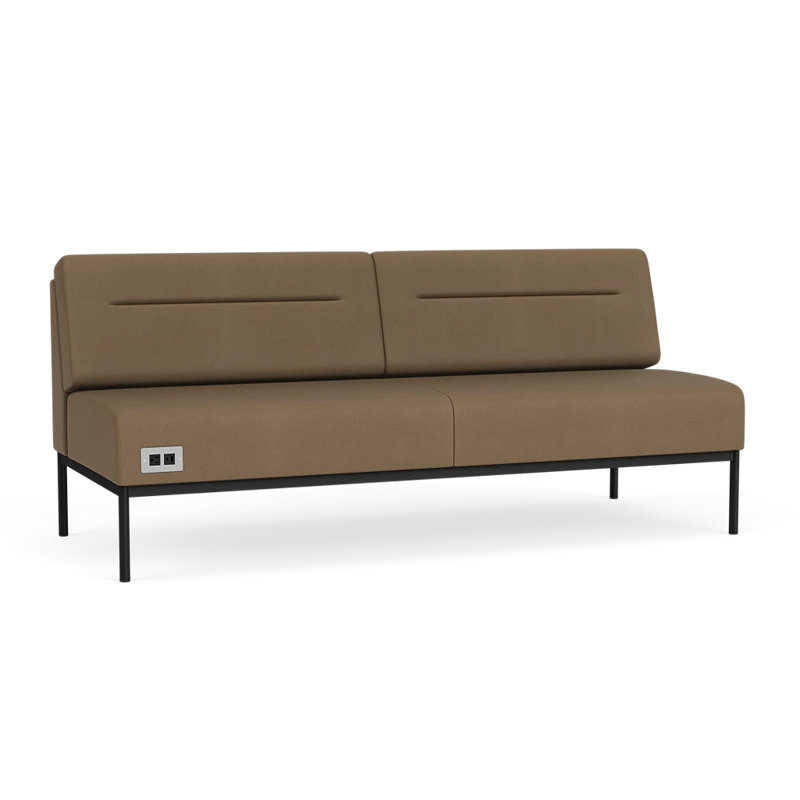 Canapé Darsey, Patriot Plus taupe, Avec alimentation, Noir