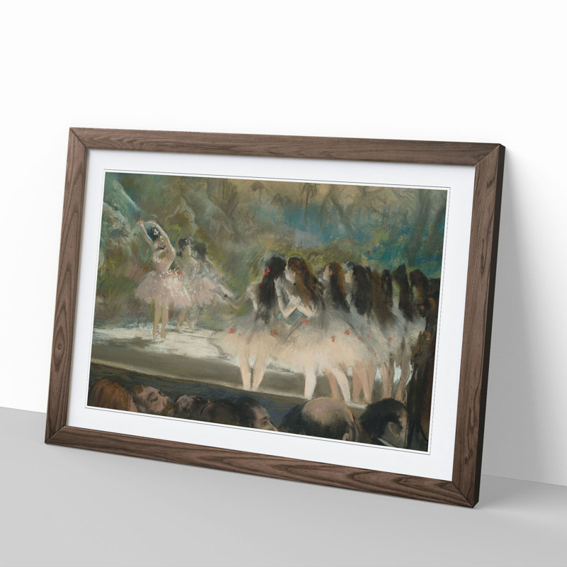 Ballet at the Paris Opera by Edgar Degas - Picture Frame Painting on MDF, Walnut Framed, 48cm H x 65cm W x 2cm D