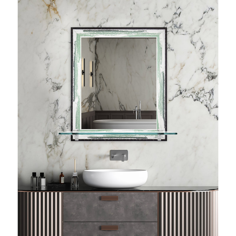Miroir d'appoint Mowery, Écume de mer / nickel brossé
