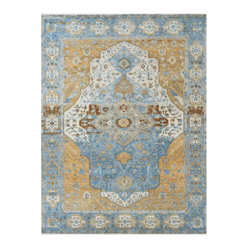 Tapis décoratif à motif traditionnel beige lavable à la machine de la collection Barcelona