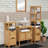 Mahe Bamboo Under-Sink Cabinet with Open Shelf and Sliding Doors U-Shaped Cut-Out