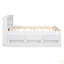 Lit plateforme double avec tête de lit à rangement, port USB, lit gigogne simple et 3 tiroirs-638845194