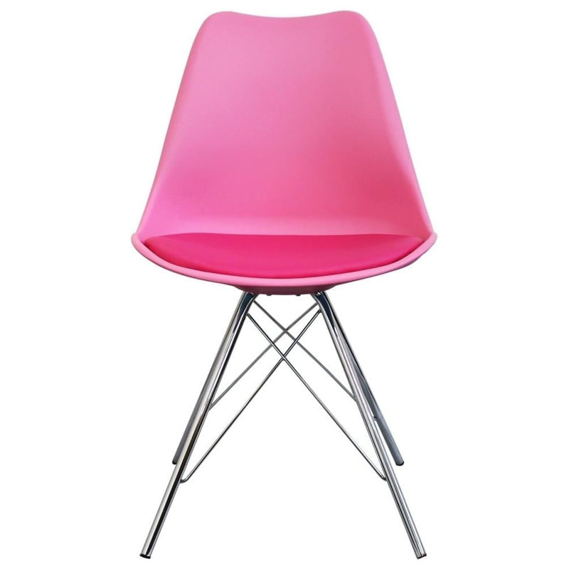 Topeka 45cm H Upholstered Side Chair, Hot Pink