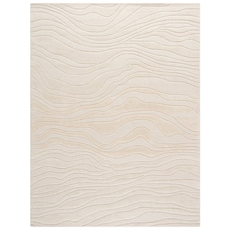 Rodeo Drive Hand Tufted Wool/Cotton Abstract Rug in Ivory, Rectangle 10" x 14"