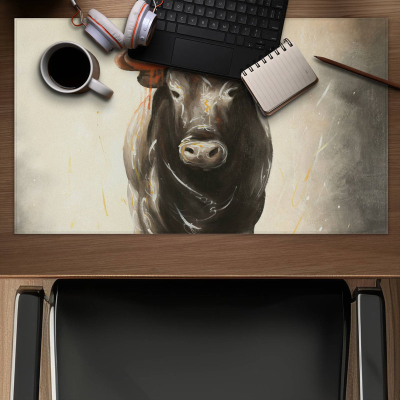 Bull running - 14.00"x24.25" Desk mat