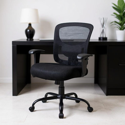 Fauteuil de direction pivotant en tissu noir