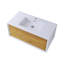 36 po Meuble-lavabo mural simple en chêne blanc mat
