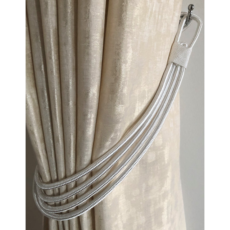 Lily Single Rope Curtain Tieback, White
