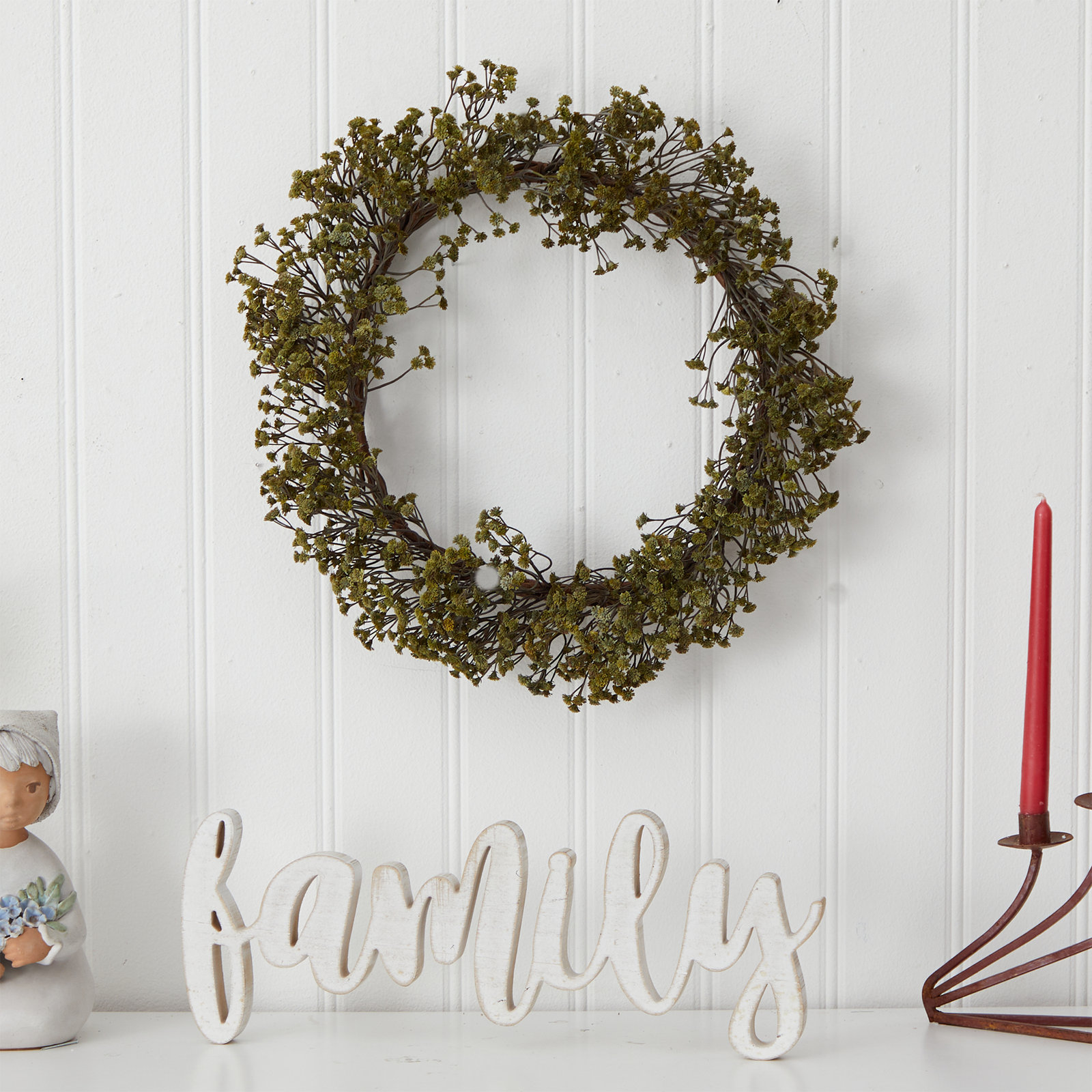 Faux Gypsophila 20'' Wreath