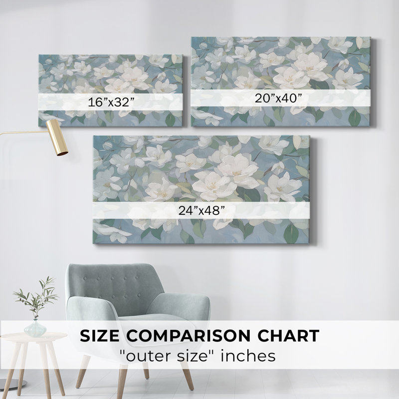 Botanical Series-CXLVII- Toile tendue avec châssis - Prêt à accrocher, H 16 po x l 32 po