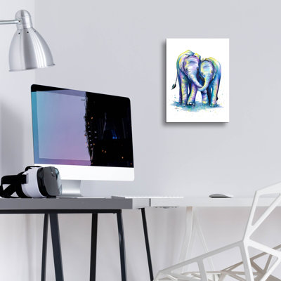 Bungalow Rose «Colorful Animals Baby Elephants» par Lindsay Kivi, art mural en verre acrylique
