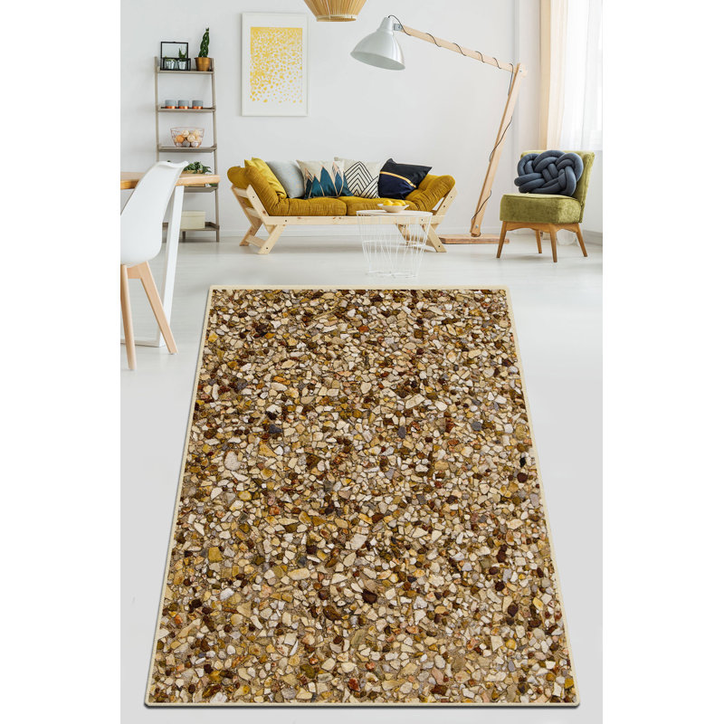 Premium Hall Carpet, 3.9 x 4.9 Feet | 100% Polyester, 0.16 in Pile Height, Antibacterial, Non-Slip Felt Dot Underside | Machine Washable, Durable & Stylish for Living Room, Entryway, & Home Décor